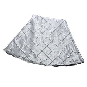 96" Round Robins Egg Blue Satiny Tablecloth With Square Stitched Pattern